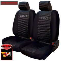 KIA ΚΑΛΥΜΜΑΤΑ ΤΕΧΝΟΔΕΡΜΑ RUBI ΜΑΥΡΟ ME ΓΚΡΙ ΚΕΝΤΗΜΑ KIA ΣΕΤ 2ΤΜΧ