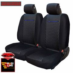 KIA STONIC ΚΑΛΥΜΜΑΤΑ ΤΕΧΝΟΔΕΡΜΑ RUBI ΜΑΥΡΟ ME ΜΠΛΕ ΚΕΝΤΗΜΑ STONIC ΣΕΤ 2ΤΜΧ