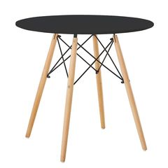 Τραπέζι RAPTOR Μαύρο MDF/Ξύλο 60x60x70cm ArteLibre – 14600019
