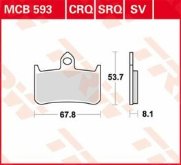 Κωδ.236916 TRW μεταλλικά τακάκια MCB593SV για HONDA RS 250 R 91-09 / HONDA VTR 1000 F 97-06 1 σετ για 1 δαγκάνα τηλ.215-215-8211