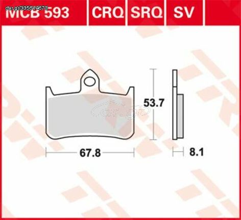 Κωδ.236916 TRW μεταλλικά τακάκια MCB593SV για HONDA RS 250 R 91-09 / HONDA VTR 1000 F 97-06 1 σετ για 1 δαγκάνα τηλ.215-215-8211