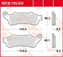 Κωδ.237098 TRW μεταλλικά τακάκια MCB705SH για HONDA ST 1300 ABS 02-16 / HONDA VFR 800 98-09 1 σετ για 1 δαγκάνα τηλ.215-215-8211