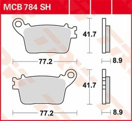 Κωδ.237146 TRW μεταλλικά τακάκια MCB784SH για KAWASAKI ZX-10 R 1000 ABS 11-21 / YAMAHA YZF-R1 1000 ABS 15-22 1 σετ για 1 δαγκάνα τηλ.215-215-8211