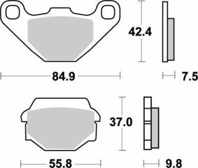 Κωδ.237781 MOTO-MASTER μεταλλικά τακάκια 091121 για KAWASAKI KLR 650 89-03 / HUSABERG FC 600 93-98 1 σετ για 1 δαγκάνα τηλ.215-215-8211