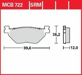 Κωδ.237994 TRW μεταλλικά τακάκια MCB722SRM για YAMAHA XP 530 T-Max ABS 12-19 / YAMAHA XP 500 T-Max 01-03 1 σετ για 1 δαγκάνα τηλ.215-215-8211