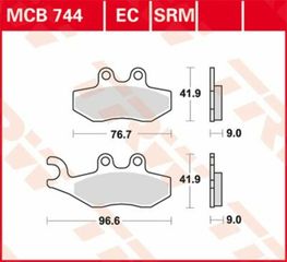 Κωδ.238001 TRW μεταλλικά τακάκια MCB744SRM για VESPA GTS 300 I.E. ABS 14-20 / VESPA GTS 300 I.E. 09-17 1 σετ για 1 δαγκάνα τηλ.215-215-8211