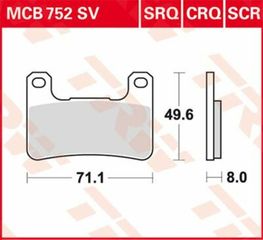 Κωδ.238005 TRW μεταλλικά τακάκια MCB752SCR για SUZUKI GSX-R 1000 04-11 / KAWASAKI ZX-10 R 1000 08-14 1 σετ για 1 δαγκάνα τηλ.215-215-8211