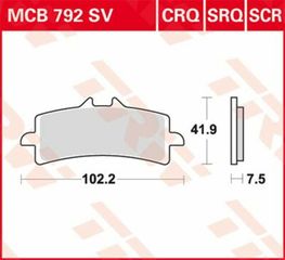 Κωδ.238012 TRW μεταλλικά τακάκια MCB792SCR για KTM RC8 1190 R 09-15 / KAWASAKI ZX-10 R 1000 ABS 16-21 1 σετ για 1 δαγκάνα τηλ.215-215-8211