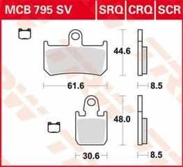 Κωδ.238013 TRW μεταλλικά τακάκια MCB795SCR για YAMAHA YZF-R1 1000 07-14 1 σετ για 1 δαγκάνα τηλ.215-215-8211