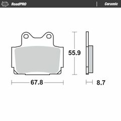 Κωδ.238868 Moto-Master κεραμικά τακάκια 408504 1 σετ για 1 δαγκάνα τηλ.215-215-8211
