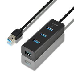 Axagon 4x USB3.0 Charging Hub 1.2m Cable, Microusb Charging - (HUE-S2BL)