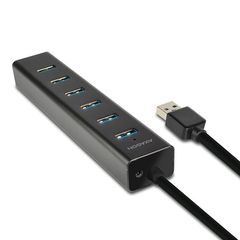 Axagon 7x USB3.0 Alu Charging Hub Incl. Ac Adapter, Black - (HUE-SA7BP)