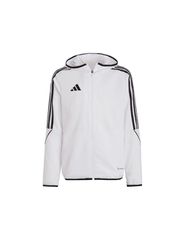 Adidas Παιδικό Casual Μπουφάν Κοντό Αντιανεμικό με Κουκούλα Λευκό Tiro 23 League IA1621