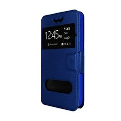 Θήκη Βιβλίο Stand με Διπλό Παράθυρο για Samsung  G110H Galaxy Pocket 2 - Χρώμα: Μπλε