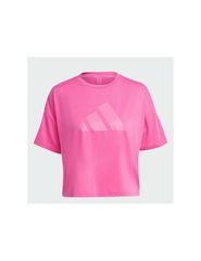 Adidas Train Icons 3 Bar Logo Γυναικείο Αθλητικό T-shirt Fast Drying Ροζ HS2345