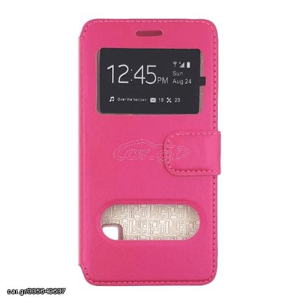 Θήκη Βιβλίο με Παράθυρο για Galaxy Note 3 Neo N7505 - Χρώμα: Ροζ