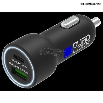 Quad Lock Dual Usb (C+A) Car Charger 48W