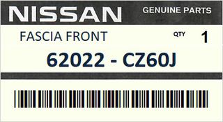 Προφυλακτήρας εμπρός ΓΝΗΣΙΟ - NISSAN FX45 FX35 S50  ASIA/GENERAL 2005-2008 ENGINE  #62022CZ60J