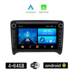AUDI TT (2007 - 2015) Android οθόνη αυτοκίνητου 4+64GB με GPS WI-FI (ηχοσύστημα αφής 8" ιντσών 4GB CarPlay Android Auto Car Play Youtube Playstore MP3 USB Radio Bluetooth Mirrorlink εργοστασιακή,
