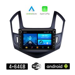CHEVROLET CRUZE (2013-2015) Android οθόνη αυτοκίνητου 4+64GB με GPS WI-FI (ηχοσύστημα αφής 8" ιντσών 4GB CarPlay Android Auto Car Play Youtube Playstore MP3 USB Radio Bluetooth Mirrorlink εργοστα