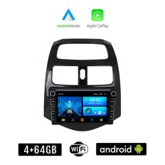 CHEVROLET SPARK 2009-2015 Android οθόνη αυτοκίνητου 4+64GB με GPS WI-FI (ηχοσύστημα αφής 8" ιντσών 4GB CarPlay Android Auto Car Play Youtube Playstore MP3 USB Radio Bluetooth Mirrorlink  εργοστασ