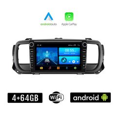 CITROEN JUMPY (μετά το 2016) Android οθόνη αυτοκίνητου 4+64GB με GPS WI-FI (ηχοσύστημα αφής 8" ιντσών 4GB CarPlay Android Auto Car Play Youtube Playstore MP3 USB Radio Bluetooth Mirrorlink εργοστ