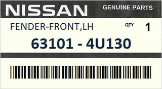 Φτερό εμπρός αριστερό ΓΝΗΣΙΟ - NISSAN ALMERA TINO 2000-2001 ENGINE  #631014U130