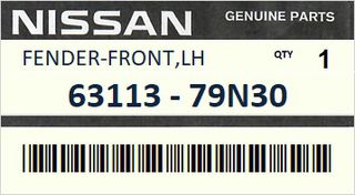 Φτερό εμπρός αριστερό ΓΝΗΣΙΟ - NISSAN PRIMERA WAGON 1990-1995 ENGINE  #6311379N30