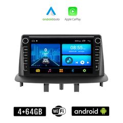 RENAULT MEGANE 3 (2009-2014) Android οθόνη αυτοκίνητου 4+64GB με GPS WI-FI (ηχοσύστημα αφής 8" ιντσών 4GB CarPlay Android Auto Car Play Youtube Playstore MP3 USB Radio Bluetooth Mirrorlink εργοστ