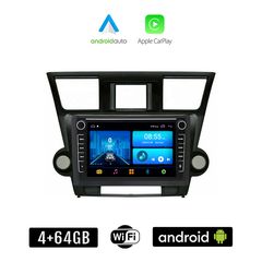 TOYOTA HIGHLANDER 2008-2015 Android οθόνη αυτοκίνητου 4+64GB με GPS WI-FI (ηχοσύστημα αφής 8" ιντσών 4GB CarPlay Android Auto Car Play Youtube Playstore MP3 USB Radio Bluetooth Mirrorlink εργοστα