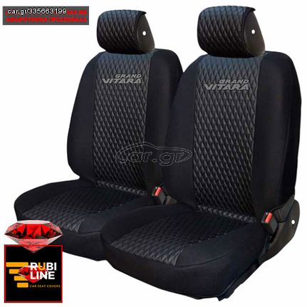 SUZUKI GRAND VITARA ΚΑΛΥΜΜΑΤΑ ΤΕΧΝΟΔΕΡΜΑ RUBI ΜΑΥΡΟ ME ΓΚΡΙ ΚΕΝΤΗΜΑ GRAND VITARA ΣΕΤ 2ΤΜΧ