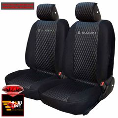 SUZUKI ΚΑΛΥΜΜΑΤΑ ΤΕΧΝΟΔΕΡΜΑ RUBI ΜΑΥΡΟ ME ΓΚΡΙ ΚΕΝΤΗΜΑ SUZUKI ΣΕΤ 2ΤΜΧ