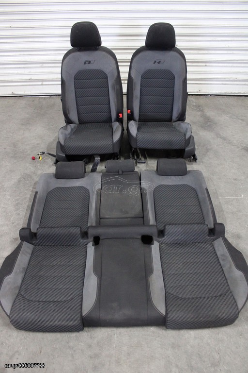 Σαλόνι κομπλέ VW Golf 7.5 5G4 RLine μαύρο-γκρι ύφασμα-alcantara (5 πόρτες)
