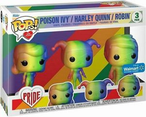 Funko Pops! with Purpose DC Pride: 3-Pack Heroes - Poison Ivy, Harley Quinn, Robin (Special Edition) Vinyl Figure