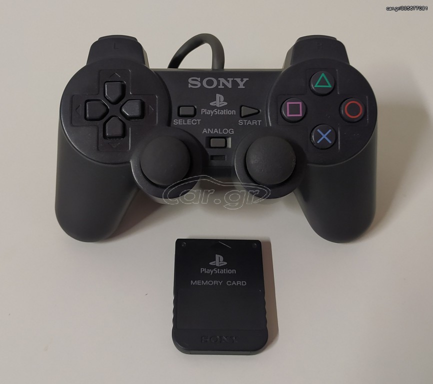 Sony Dualshock Black Controller & Memory Card PS1