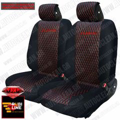 NISSAN JUKE ΚΑΛΥΜΜΑΤΑ ΤΕΧΝΟΔΕΡΜΑ RUBI ΜΑΥΡΟ - ΚΟΚΚΙΝΗ ΚΛΩΣΤΗ ME ΚΟΚΚΙΝΟ ΚΕΝΤΗΜΑ JUKE ΣΕΤ 2ΤΜΧ