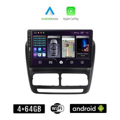 FIAT DOBLO (2010 - 2015) Android οθόνη αυτοκίνητου 4+64GB με GPS WI-FI (ηχοσύστημα αφής 9" ιντσών Apple CarPlay Android Auto 4GB Car Play Youtube Playstore MP3 USB Radio Bluetooth Mirrorlink εργο