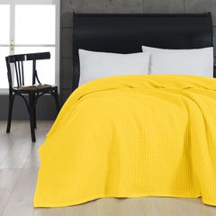 Πικέ μονή waffle Art 1990 Yellow διαστάσεων 170x240cm σε χρώμα κίτρινο
