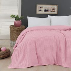 Πικέ κουβέρτα υπέρδιπλη waffle Art 1990 Pink διαστάσεων 230x240cm σε χρώμα ροζ