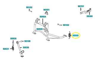 Ελατήριο Κεντρικού Στάντ Kymco Supe-r 8 125 MMC 2013 - 2014 50550-KEB7-C01