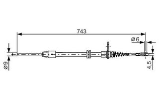 BOSCH 1 987 482 329 Ντίζα, φρένο ακινητοποίησης MERCEDES-BENZ *212 420 0185*