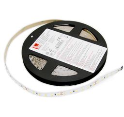 Ταινία led 5m λευκή αυτοκόλλητη 24VDC 9,6W/m 2835 120LED/m με θερμό φως 3000K IP20