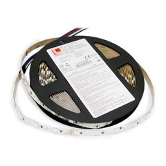 Ταινία led αυτοκόλλητη 5m 24VDC 18W/m 5050 96LED/m RGB & λευκό φως (4000K) εσωτερικού χώρου IP20