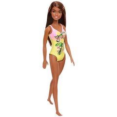 Barbie Floral Swimsuit Brunette Doll GHW39