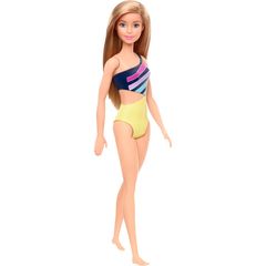 Barbie Doll Beach Yellow and Blue Swimsuit Blonde Doll GHW41