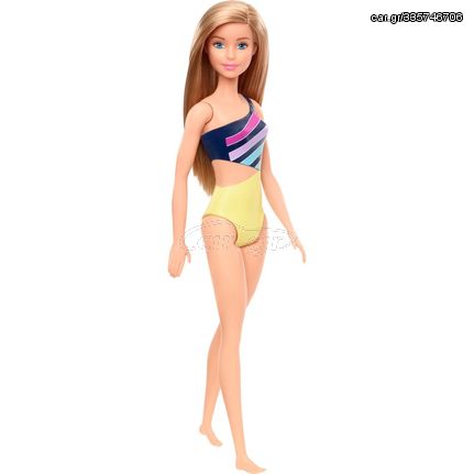 Barbie Doll Beach Yellow and Blue Swimsuit Blonde Doll GHW41