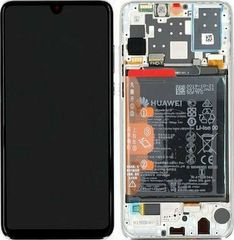 Huawei Service Pack Mobile Phone Screen Replacement with Frame andTouch Mechanism for Huawei P30 Lite (White)