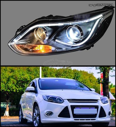 Μπροστινά φανάρια Ford Focus Mk3 full led μικρή μεγάλη σκάλα και ημέρας