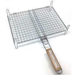 BORMANN ELITE BBQ1011 Σχάρα Inox 35x23 Διπλή με πόδια - BBQ1011