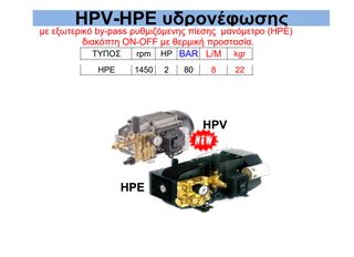 Πλυστική αντλία HPV - HPE υδρονέφωσης HPE